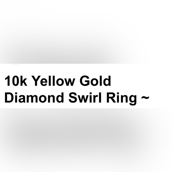 10 karat yellow gold diamond swirl ring, size 5 1/2, beautiful great condition - Picture 9 of 10